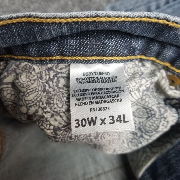 Cody James Jeans Mens 30x34 Blue Straight Embroidered Cowboy Western Rodeo - Picture 4 of 10